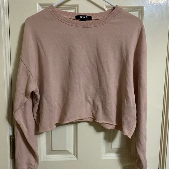 Urban Planet SWS Pink Cropped Sweatshirt - Picture 1 of 5